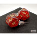 Stud Earrings Glitter Ruby Mini-Poly d20 Pair