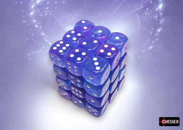 CHX27967 Aura/White Luminary Nebula 12mm d6 Dice Block Chessex