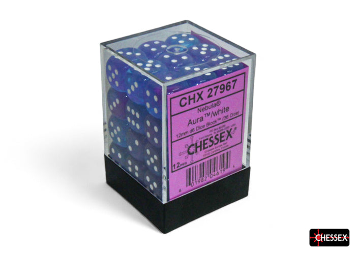 CHX27967 Aura/White Luminary Nebula 12mm d6 Dice Block Chessex