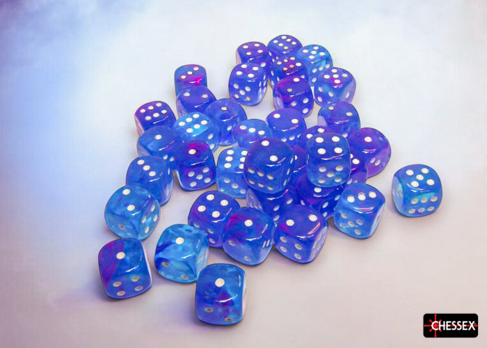 CHX27967 Aura/White Luminary Nebula 12mm d6 Dice Block Chessex