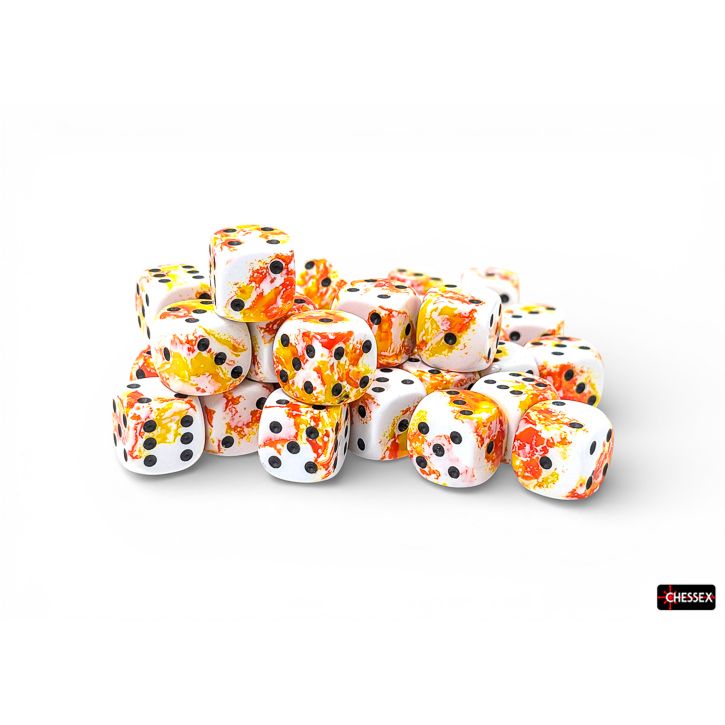 Sunrise/black 12mm d6 Dice Block (36 dice) Brush