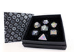 Draco Bright Rainbow/Silver Metal Dice Set