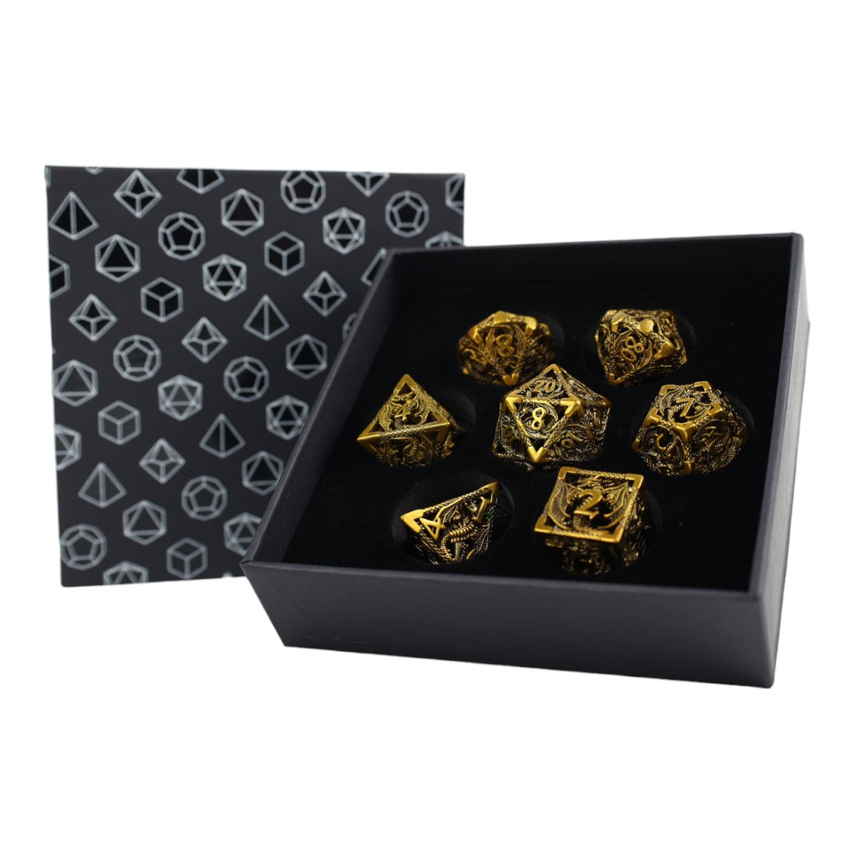 Ancient Bronze Hollow Dragon - RPG Set  LPG Dice Set