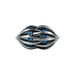 Hollow Elliptic Blue and Stainless Dice Set