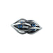 Hollow Elliptic Blue and Stainless Dice Set