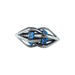 Hollow Elliptic Blue and Stainless Dice Set