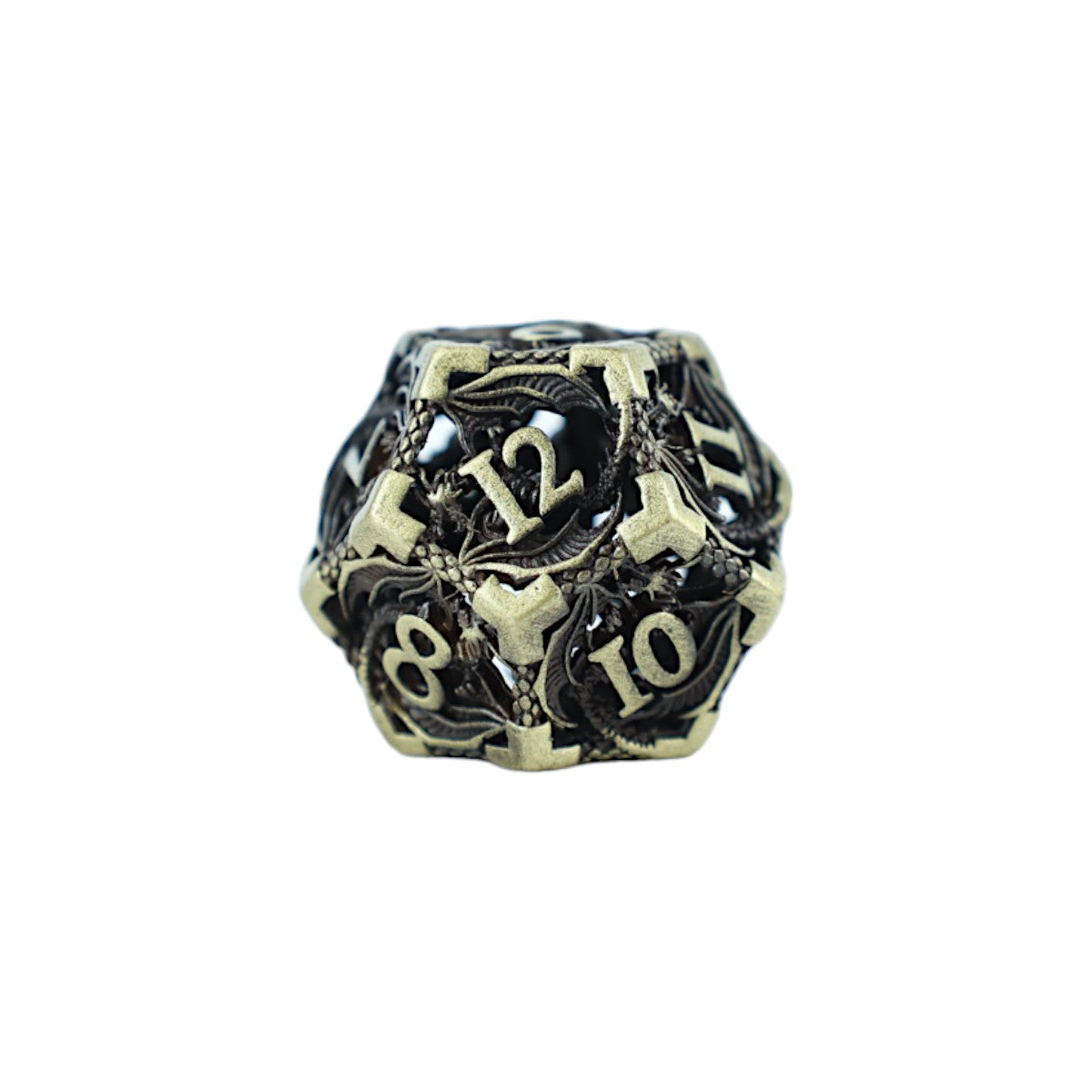 Tarnished Gold Hollow Dragon -  RPG Set LPG Dice Set
