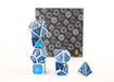 Metal RPG Serif Blue/Silver - LPG Dice Set