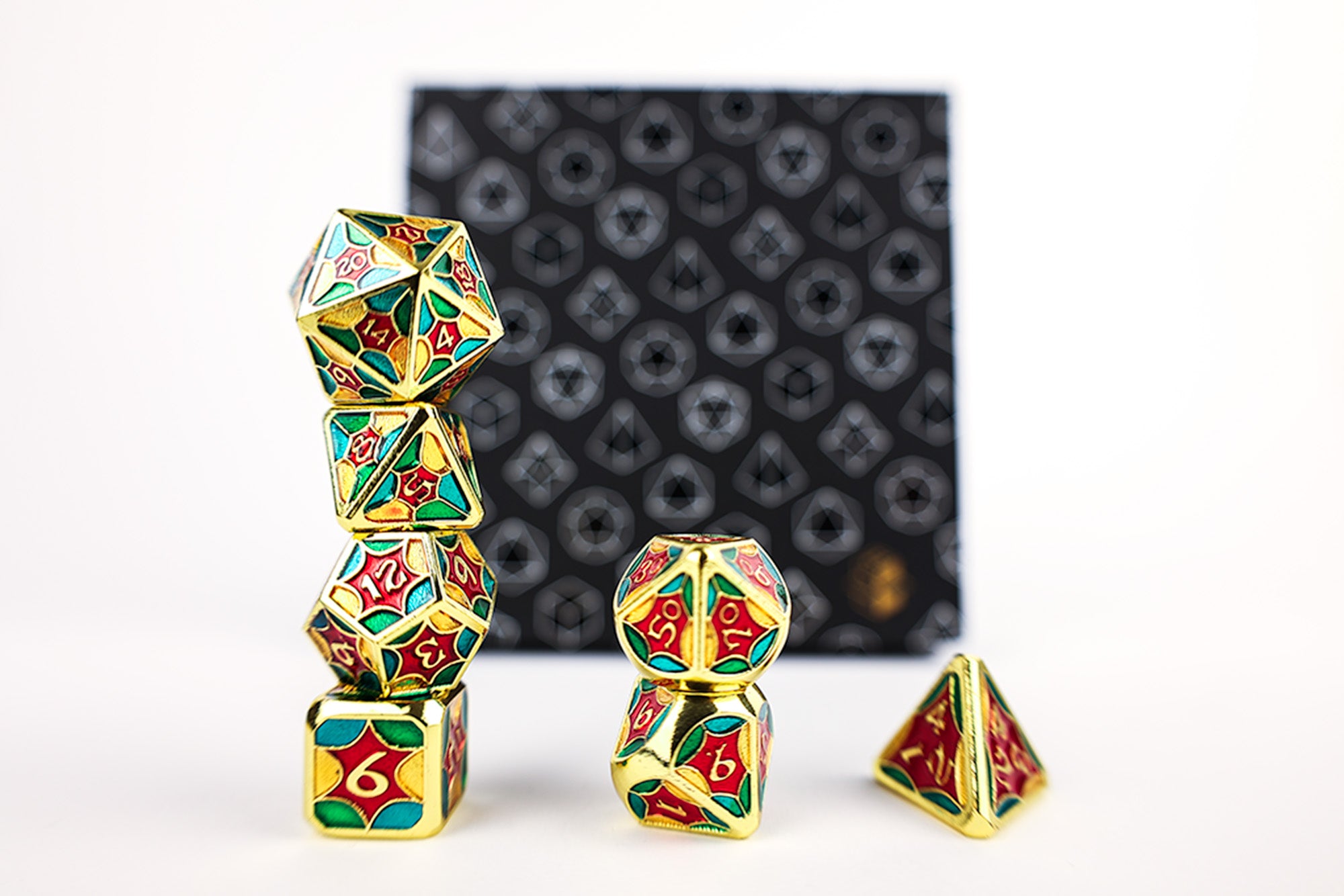 Metal RPG Leadlight 4 Colour/Gold - LPG Dice Set