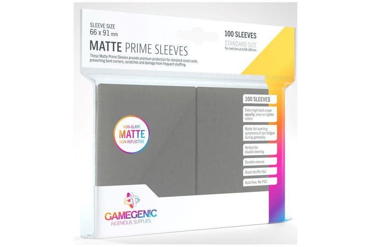 Matte Grey Card Sleeves (66mm x 91mm) (100 Sleeves Per Pack) - Gamegenic