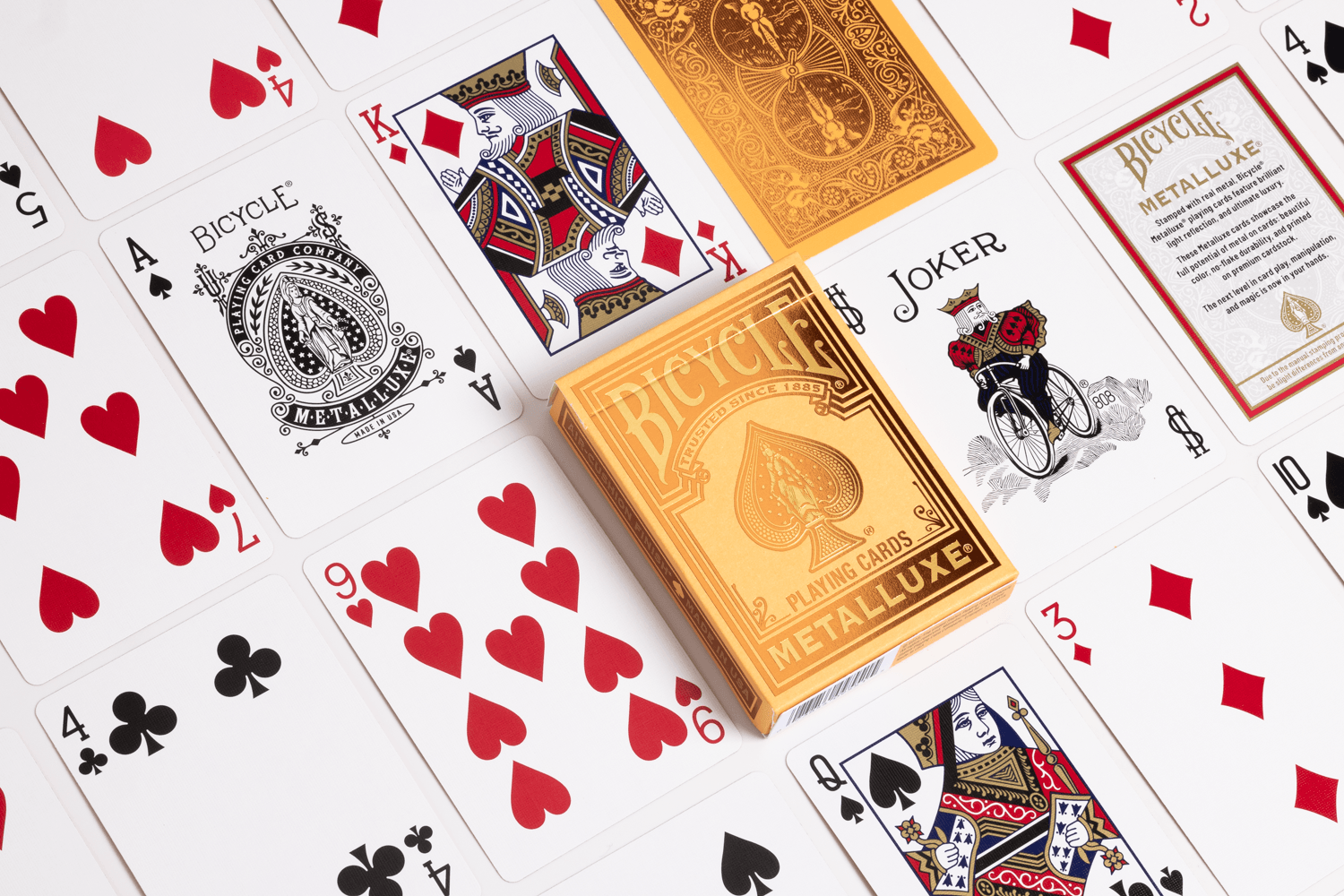 Metalluxe Orange - Bicycle Playing Cards