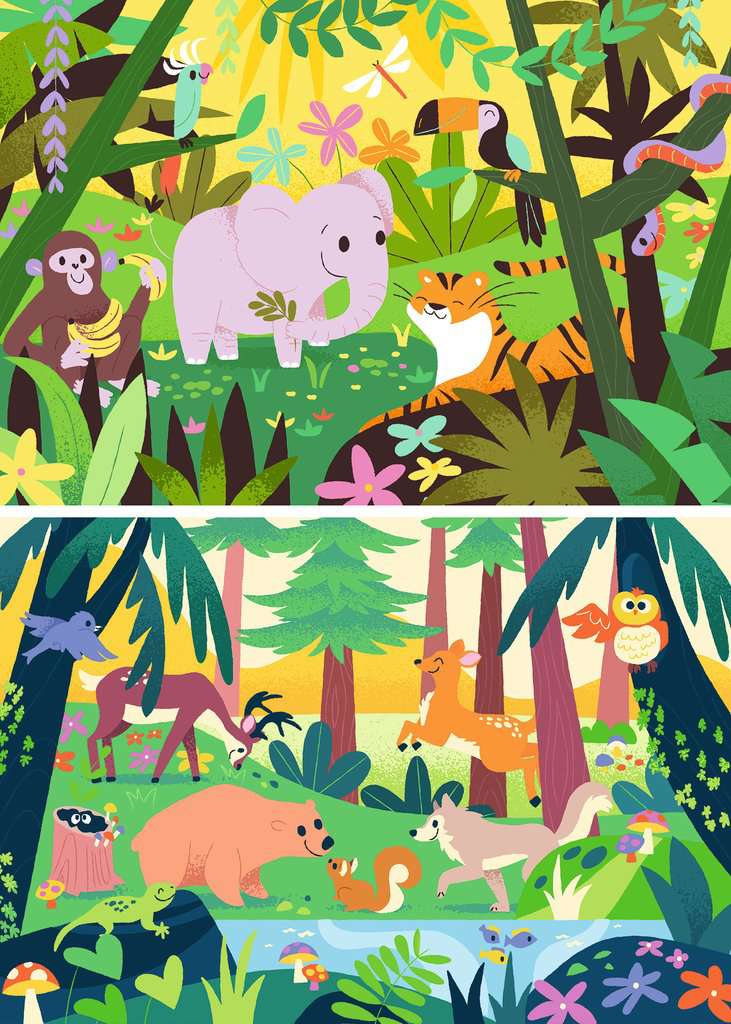 Animal Friends in Nature 2x12p - RAVENSBURGER