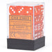 CHX23803 Translucent Polyhedral Orange/white 12mm D6