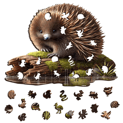 A3 Spiky Sweetheart Echidna Wooden Puzzle - Puzzle ART