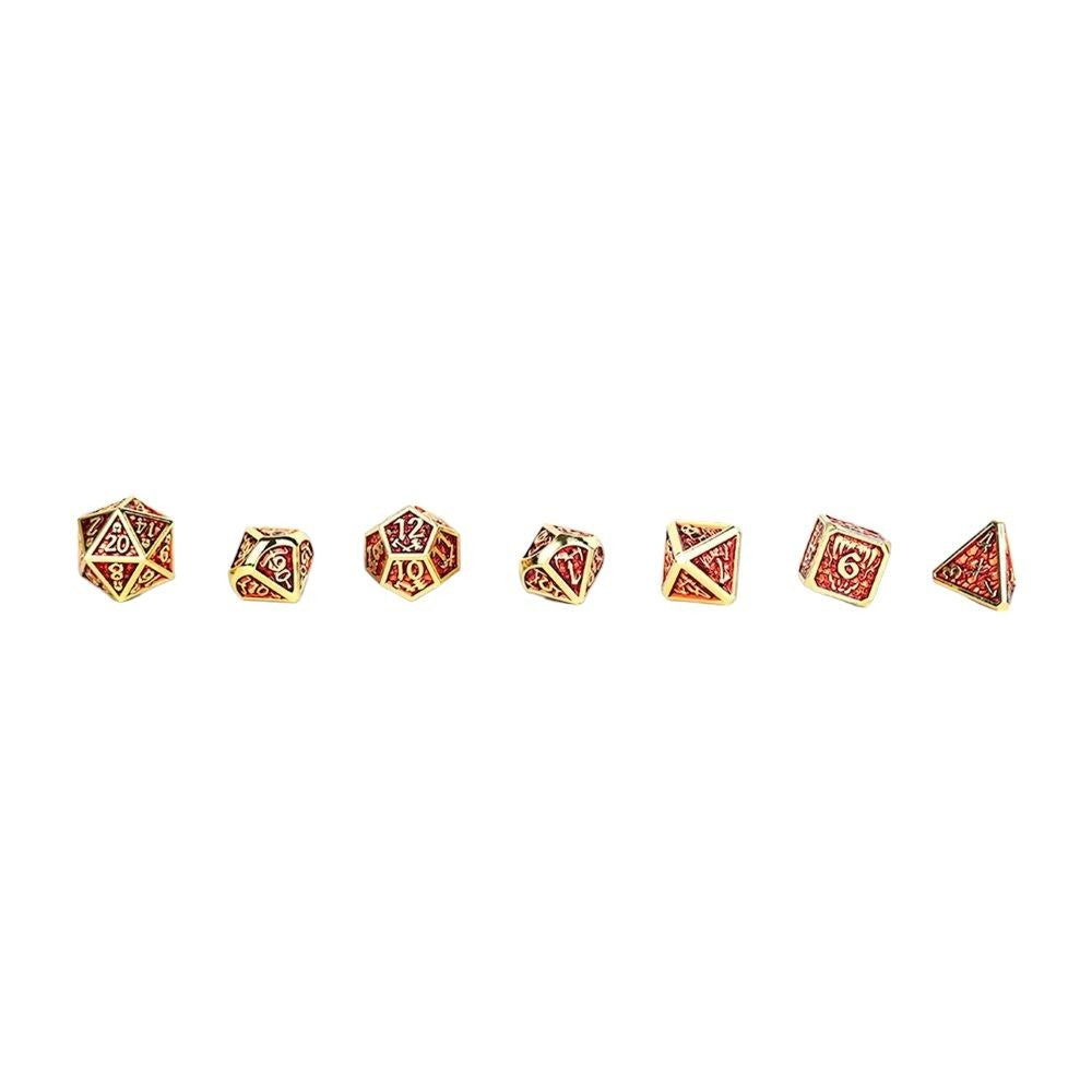 Draco Dark Red/Gold Metal Dice Set