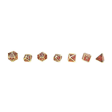 Draco Dark Red/Gold Metal Dice Set