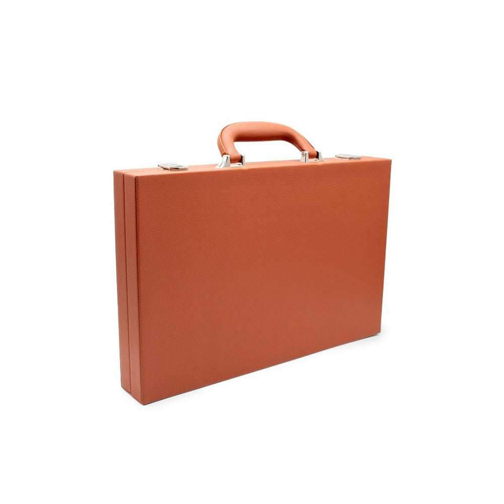 LPG Classic Brown Leather Backgammon Set