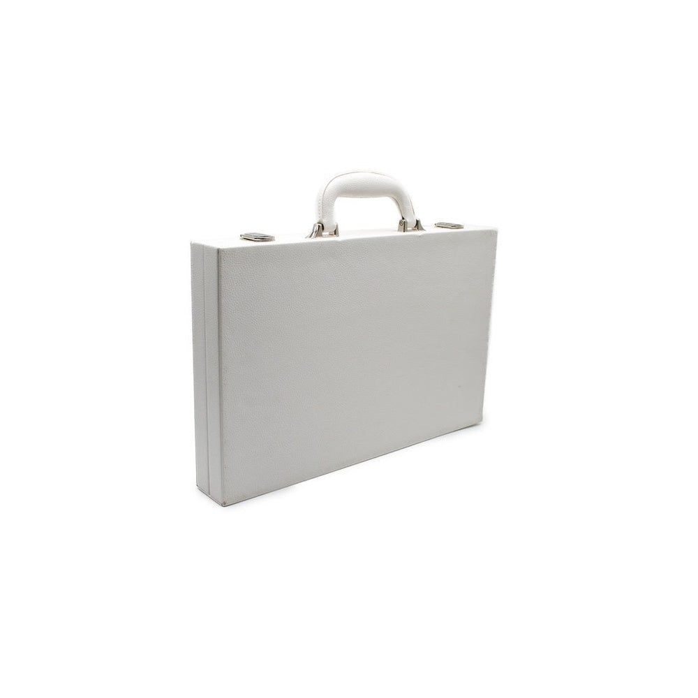 LPG Classic White Leather Backgammon Set