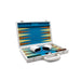 LPG Classic White Leather Backgammon Set