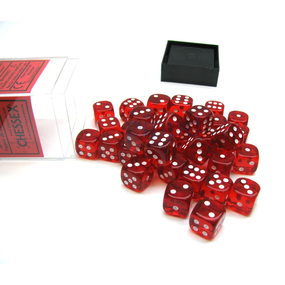 CHX 23804 Translucent 12mm  d6 Red/White Dice Block Chessex