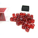 CHX 23804 Translucent 12mm  d6 Red/White Dice Block Chessex