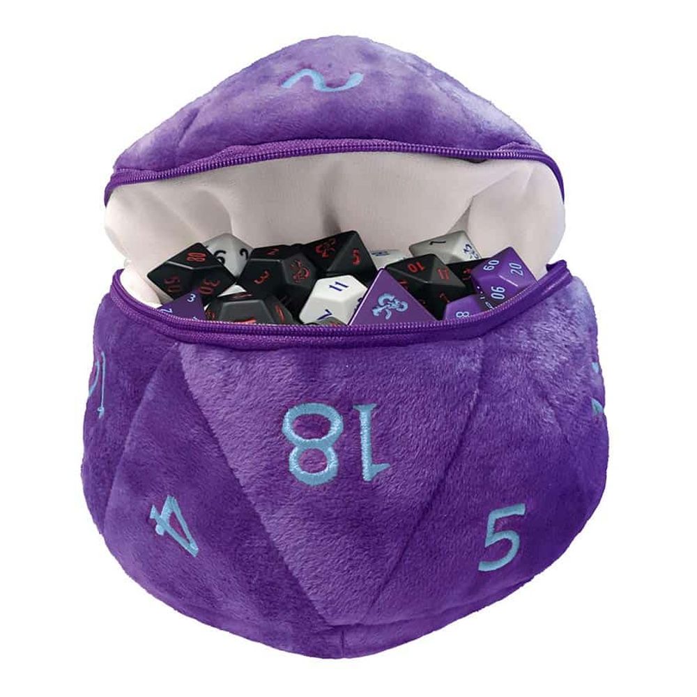 Purple D20 Plush Dice Bag - Dungeons & Dragons