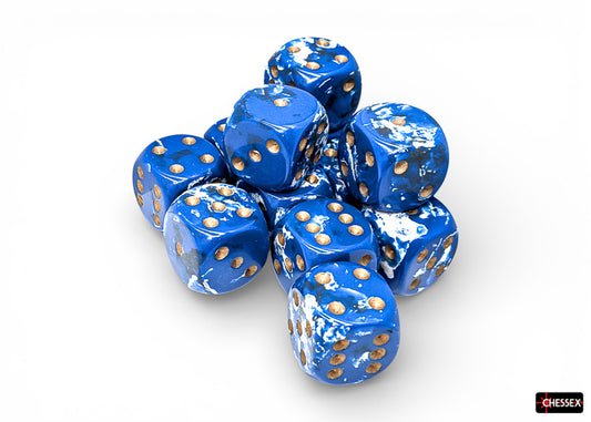 Wavebreak/gold 12mm d6 Dice Block (36 dice) Brush