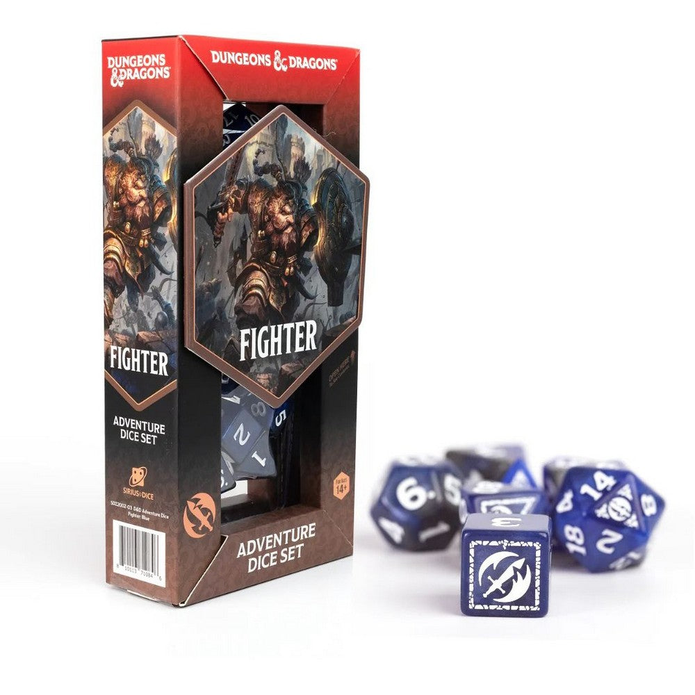 Fighter - Blue - D&D Adventure Dice - Sirius Dice