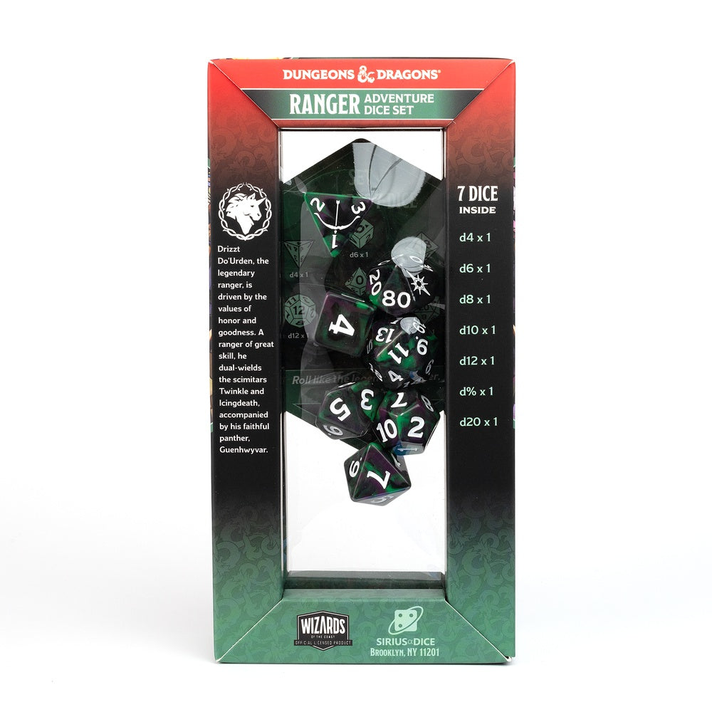 Legend of Drizzt - Green/Purple - D&D Adventure Dice - Sirius Dice