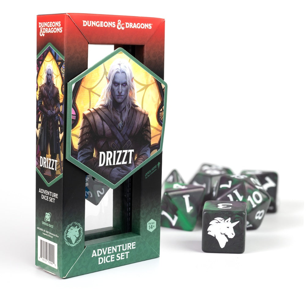 Legend of Drizzt - Green/Purple - D&D Adventure Dice - Sirius Dice