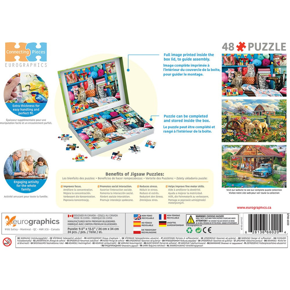 Sewing Room Kittens 48pc - Eurographics Large Piece Range