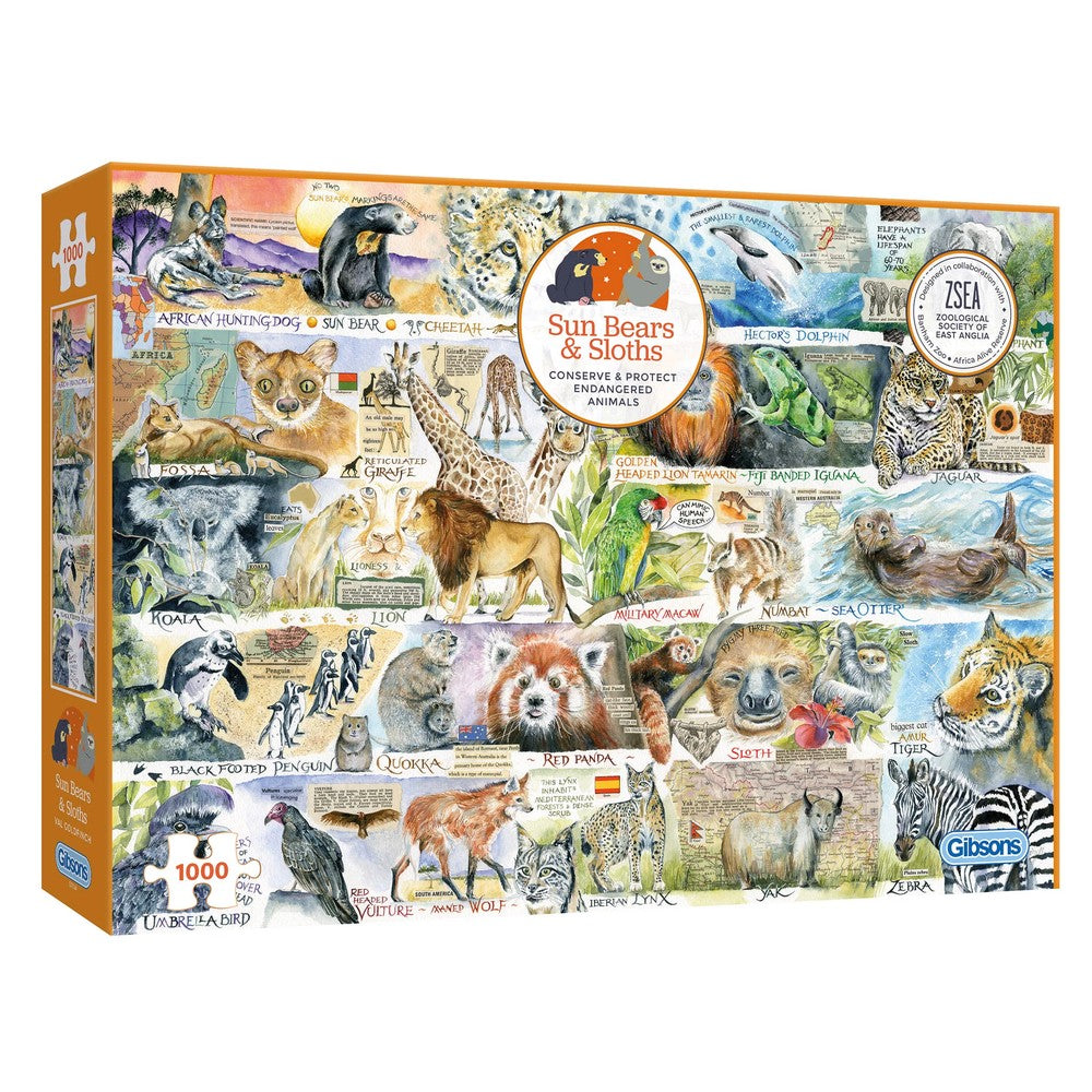 Sun Bears & Sloths 1000pc - Gibsons