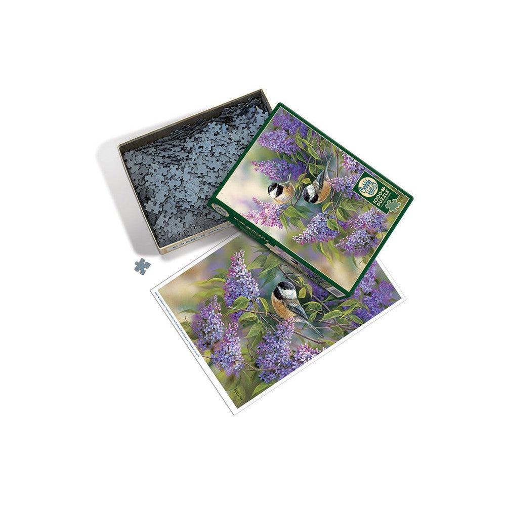 Chickadees and Lilacs