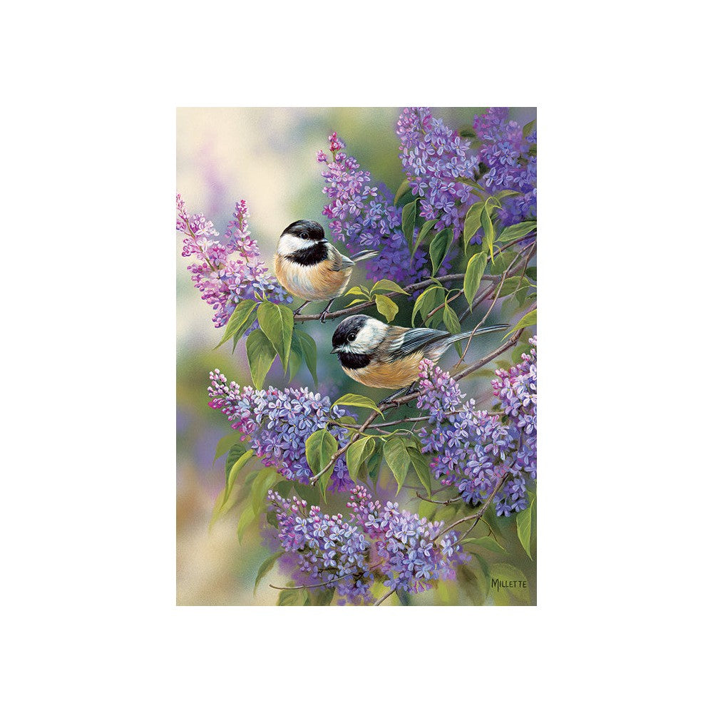 Chickadees and Lilacs