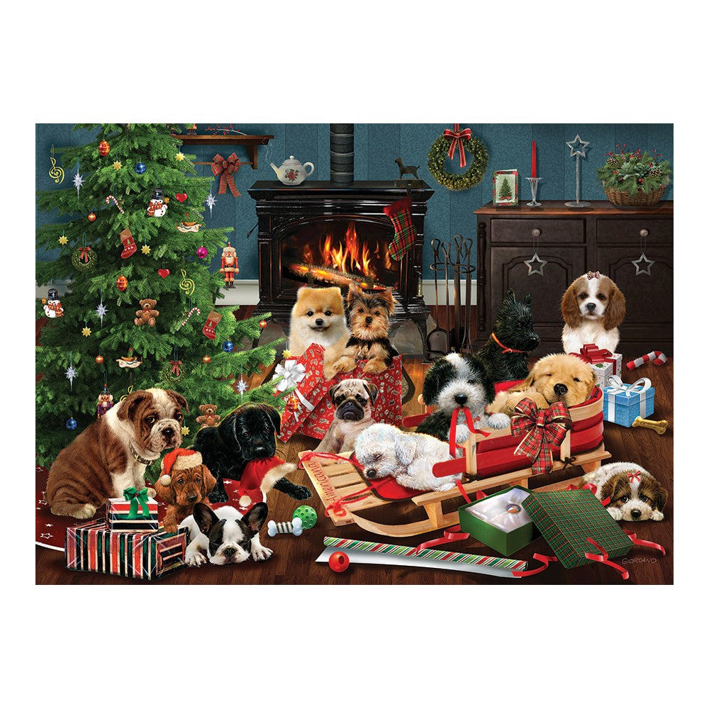 Christmas Puppies 500pc - Cobble Hill