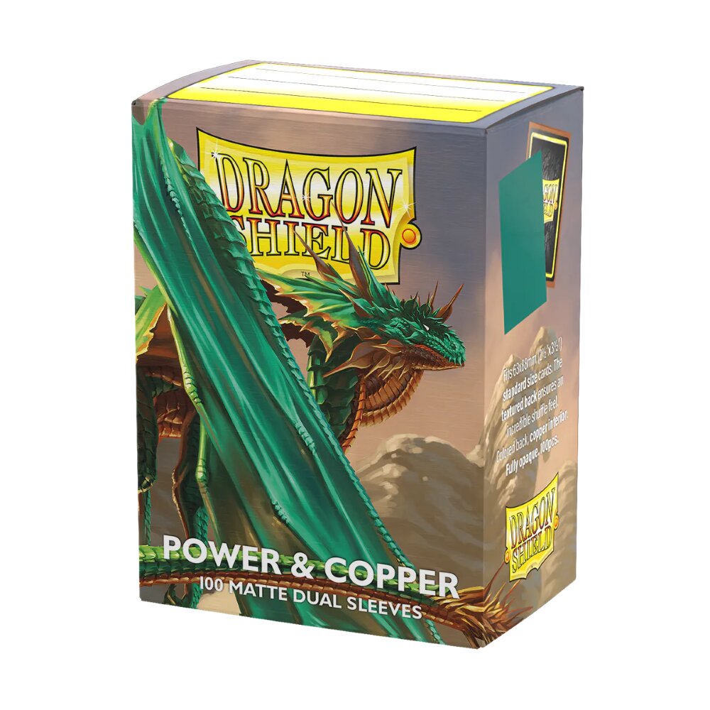63x88 Power and Copper DUAL MATTE Sleeves - Dragon Shield - Box 100