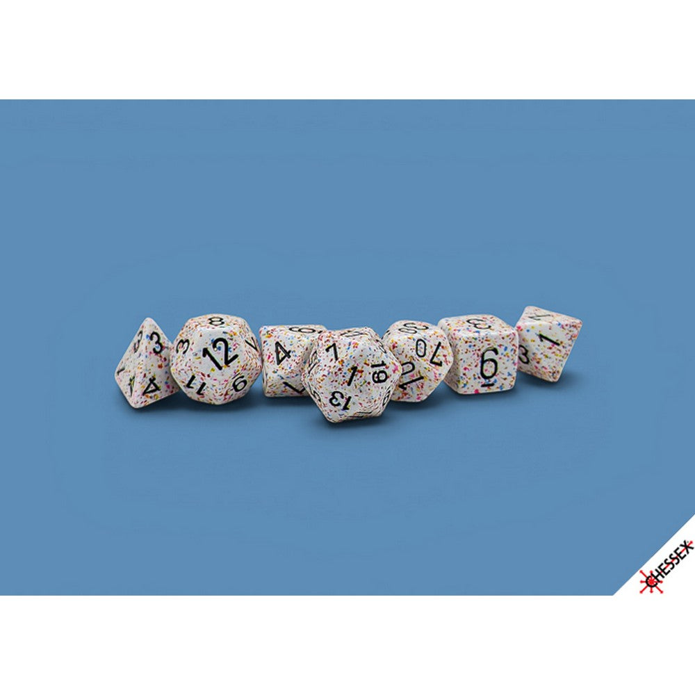CHX25321 Birthday/Black Speckled Polyhedral 7-Die Set Chessex