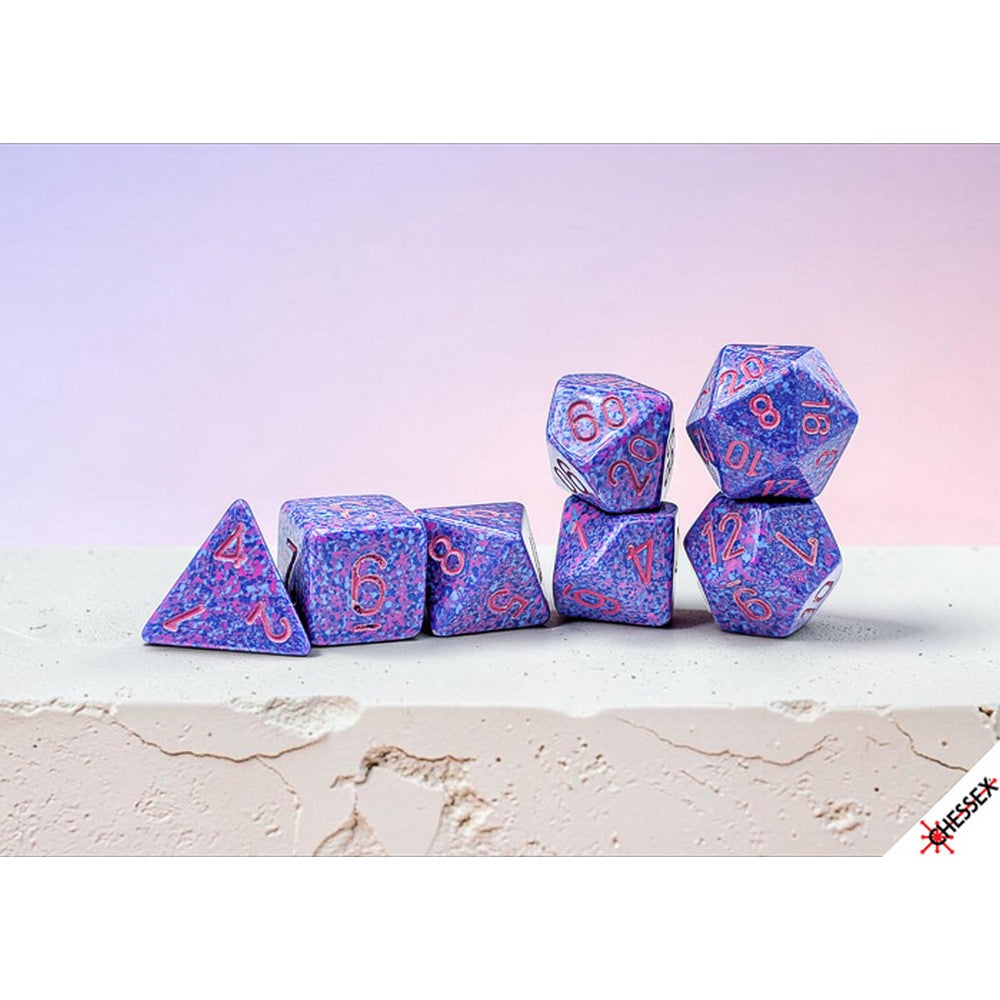 CHX25367 Purple Passion/pink Speckled Polyhedral 7-Die Set Chessex