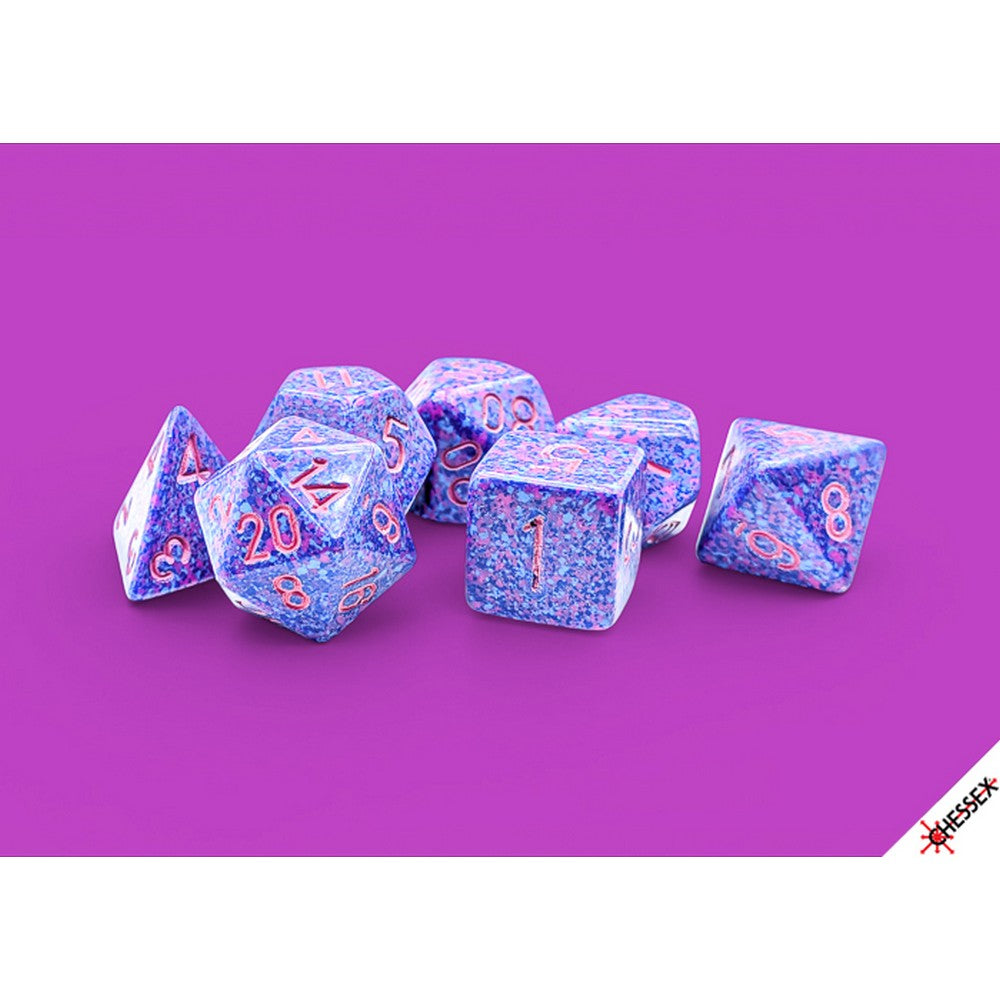 CHX25367 Purple Passion/pink Speckled Polyhedral 7-Die Set Chessex