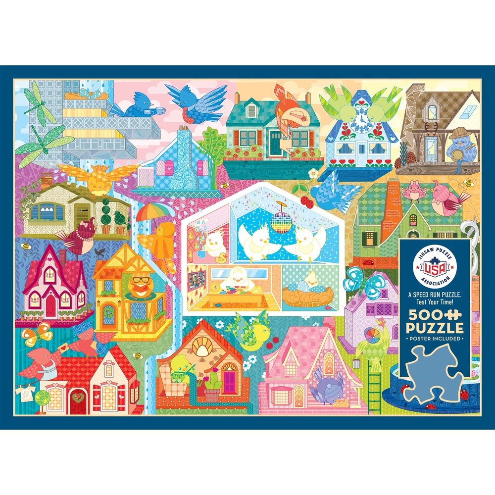 Rainbow Birdies 500pc - Cobble Hill