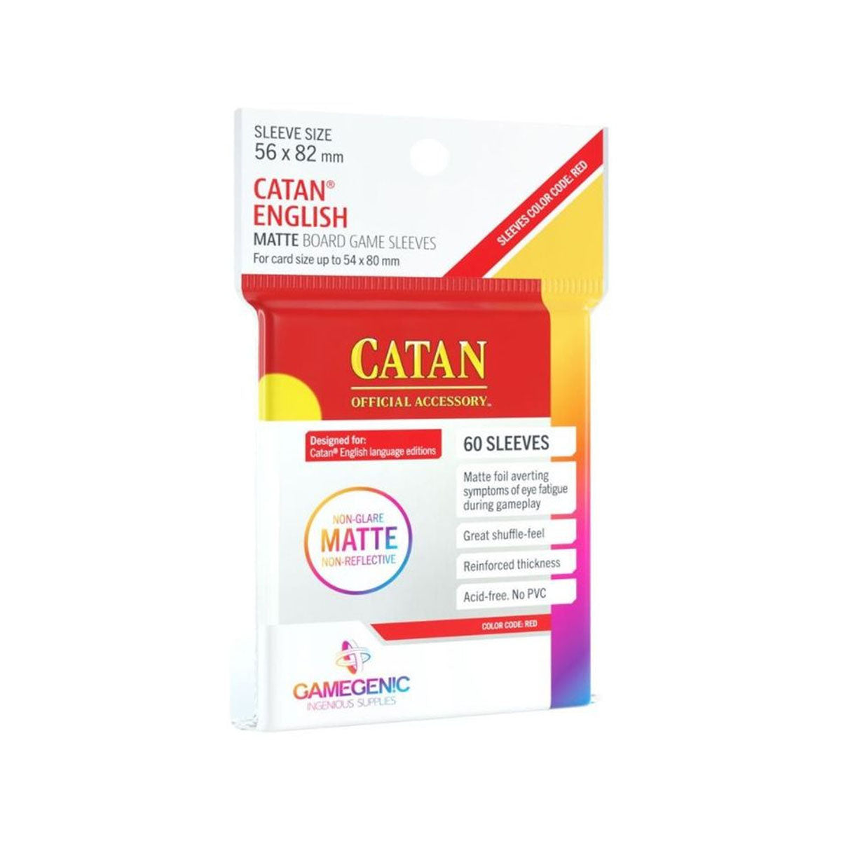 Matte Catan Board Game Sleeves (56mm x 82mm) (50 Sleeves per Pack) - Gamegenic