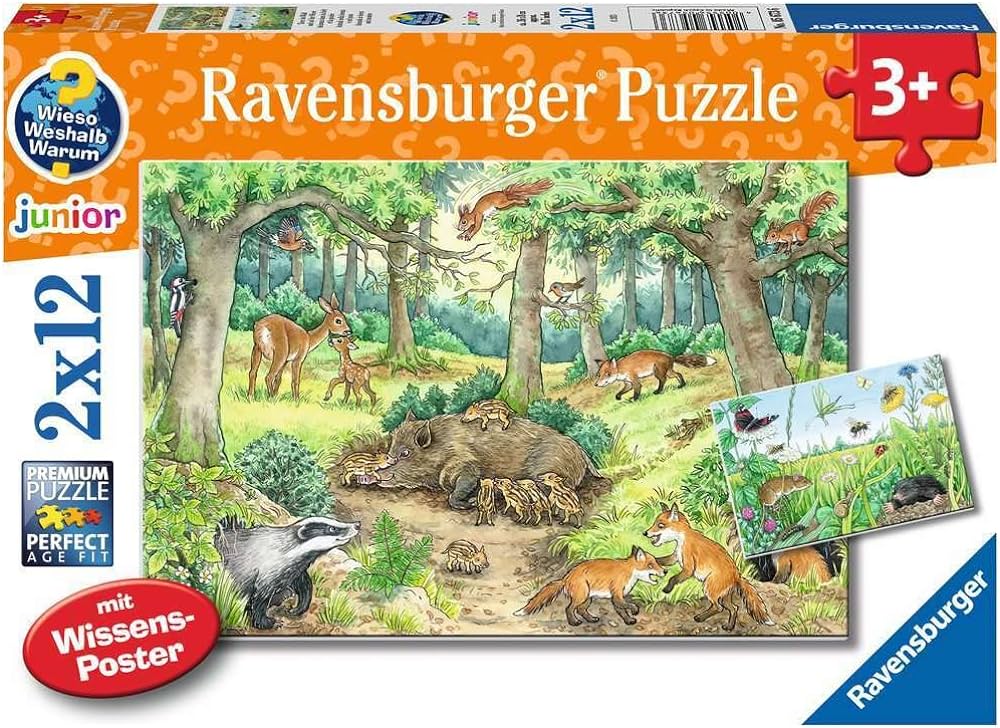 Animals in forest 2x12p - RAVENSBURGER