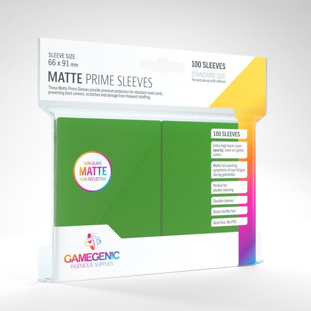 Matte Green Card Sleeves (66mm x 91mm) (100 Sleeves Per Pack) - Gamegenic