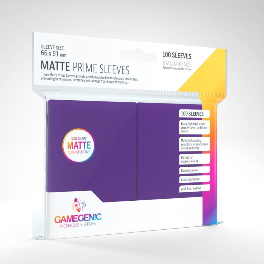 Matte Purple Card Sleeves (66mm x 91mm) (100 Sleeves Per Pack) - Gamegenic