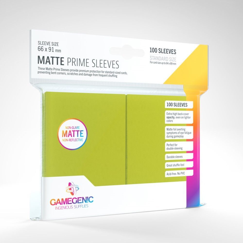 Matte Lime Card Sleeves (66mm x 91mm) (100 Sleeves Per Pack) - Gamegenic