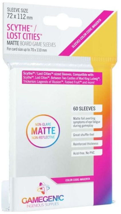 Matte Scythe/Lost Cities Board Game Sleeves (72mm x 112mm) (60 Sleeves Per Pack) - Gamegenic