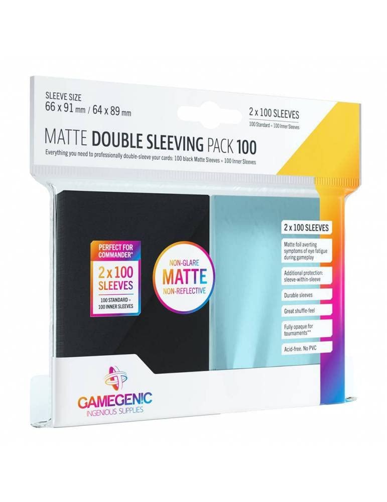 Matte 100 Card Double Sleeving Pack (66mm x 91mm) - Gamegenic