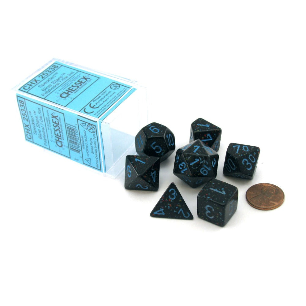 CHX25338 Speckled Polyhedral Blue Stars 7-Die Set Chessex