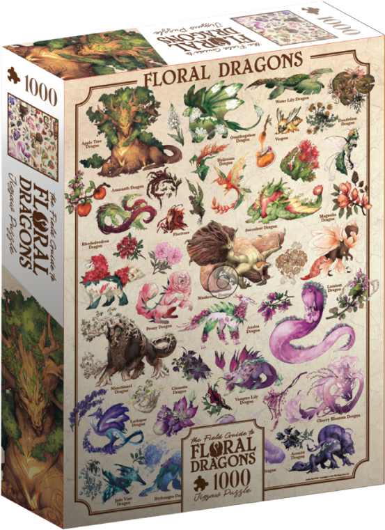 Floral Dragons - 1000 Piece - Scroungecraft