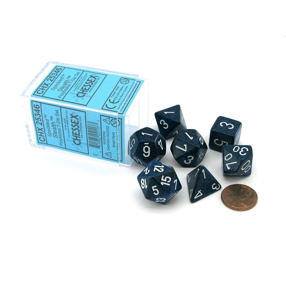 CHX25346 Speckled Polyhedral Stealth 7-Die Set Chessex